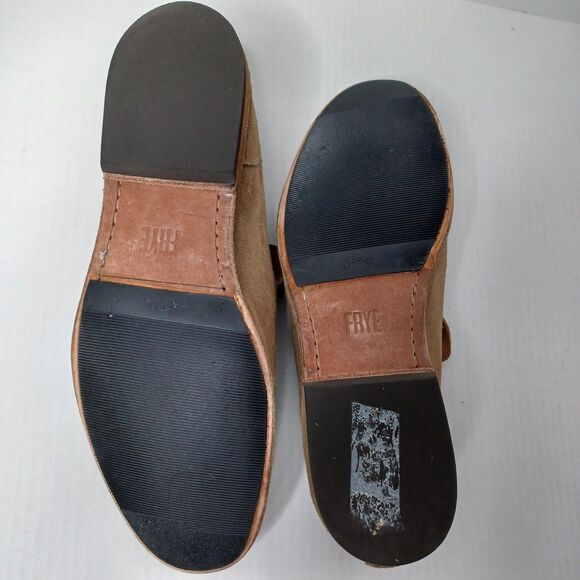 Frye Shoes Mens 10.5 Suede Loafers Slip On Ash Venetian Leather Casual Dress - Picture 8 of 10